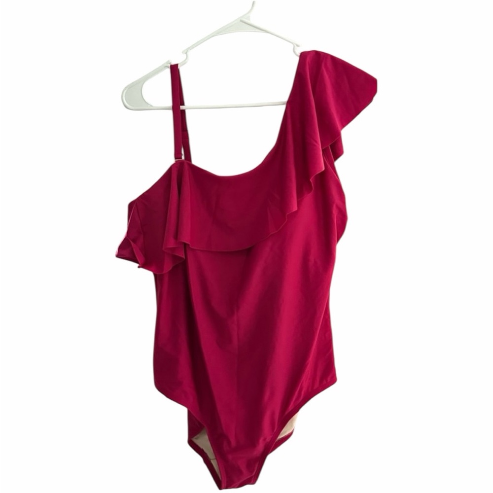 Kona Sol Women's Ruffle One Piece Swimsuit One Shoulder Swimwear SIZE 17 - NWT